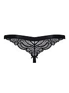 Seductive thong, open crotch, openwork lace